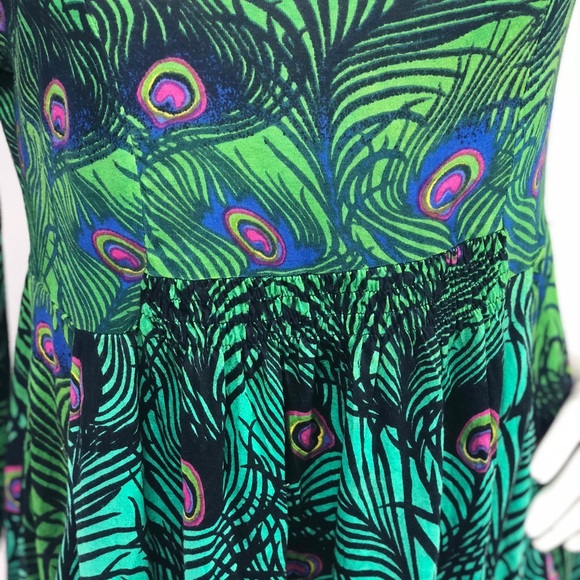 The Pyramid Collection Peacock Feather Dress S - Picture 4 of 8
